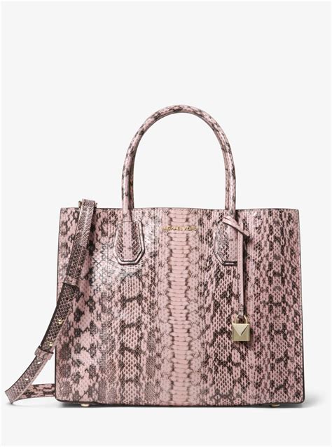 michael kors purse pink snakeskin|Michael Kors snakeskin shoulder bag.